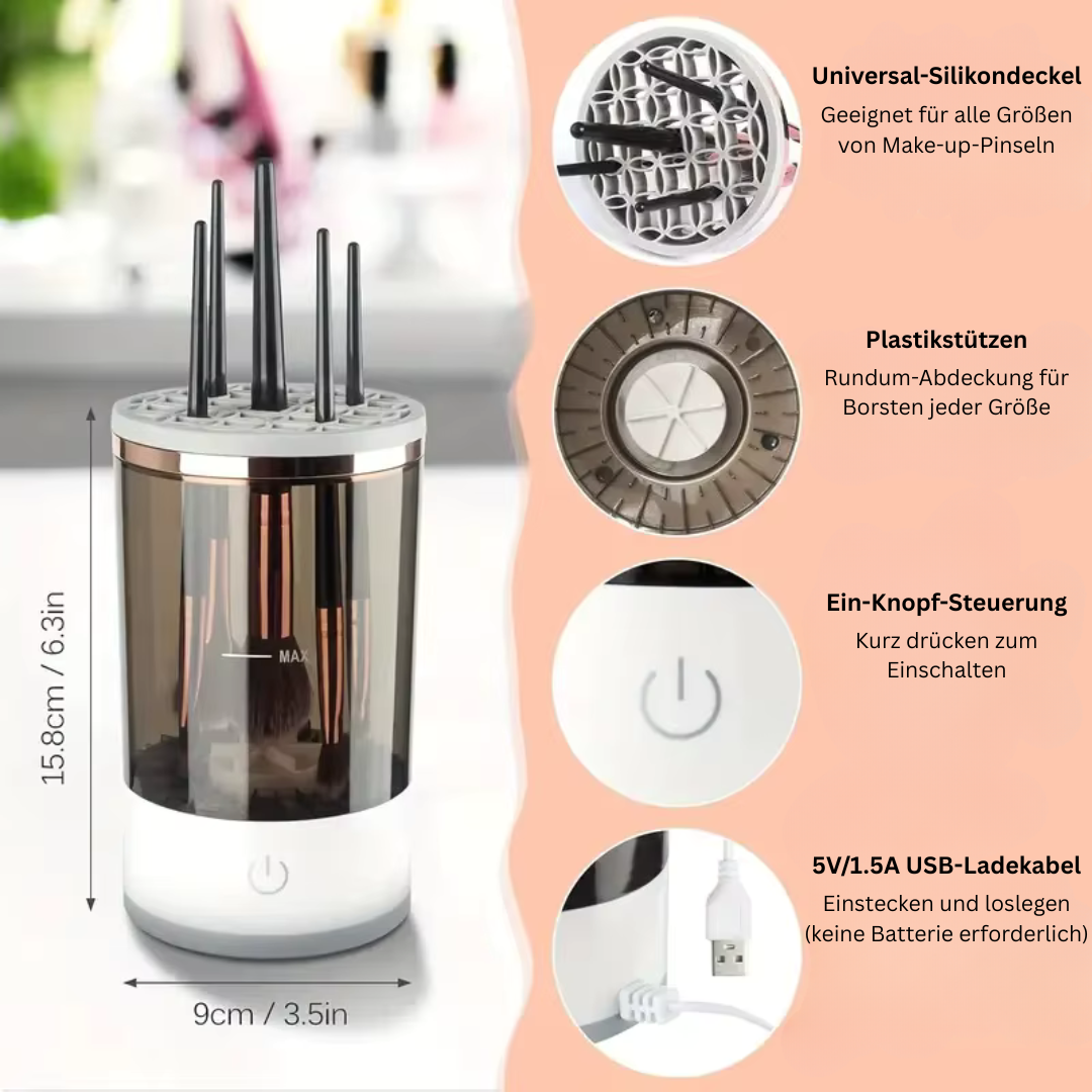 Glow Clean – Der elektrische Make-up-Pinselreiniger für strahlende Haut & saubere Tools