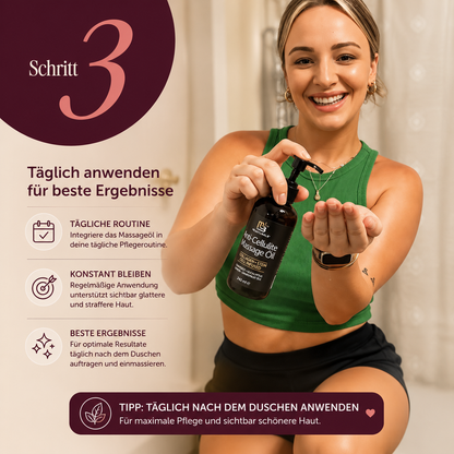 M3 Naturals Cellulite Massage Oil 8Oz - Smooth the Appearance of Cellulite - Body Care & Skin Care Massage Oil - Topical Collagen and Plant Stem Cell Body Oil to Restore Texture and Elasticity - Soothing Body Oil